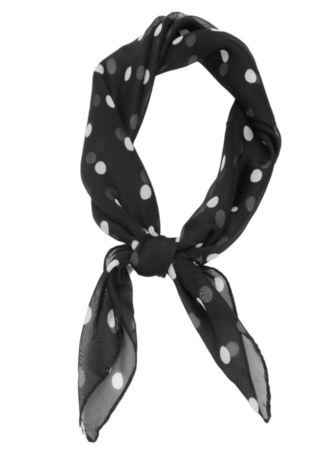OVOY Polka Dot Chiffon Square Scarf for Women - Lightweight Neck Scarf, Head Wrap, Kerchief & 50s Costume Accessory - Image 1
